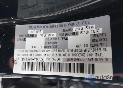 2017 Toyota Yaris from USA, damaged, VIN 3MYTLDYV8HY181730